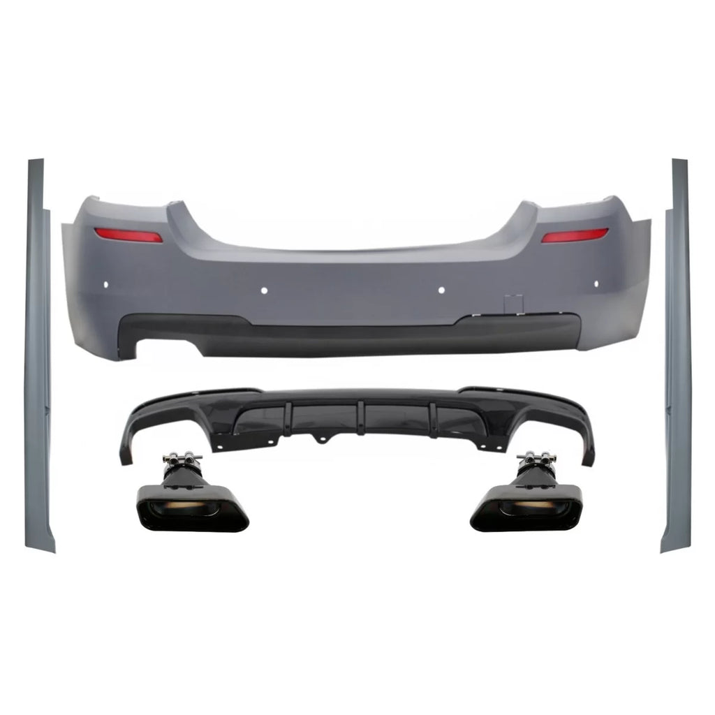 Paraurti posteriore & Minigonne con diffusore e Terminali di scarico nero per BMW Serie 5 F10 (2011-2017) M-Performance