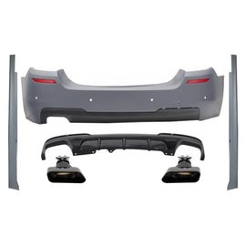 Paraurti posteriore & Minigonne con diffusore e Terminali di scarico nero per BMW Serie 5 F10 (2011-2017) M-Performance
