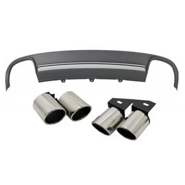 Diffusore paraurti posteriore per Audi A4 B8 pre-restyling (2008-2011) con Terminali di scarico posteriore tubi