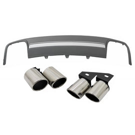 Diffusore paraurti posteriore per Audi A4 B8 restyling (2012-2015) con Terminali di scarico posteriore tubi berlina