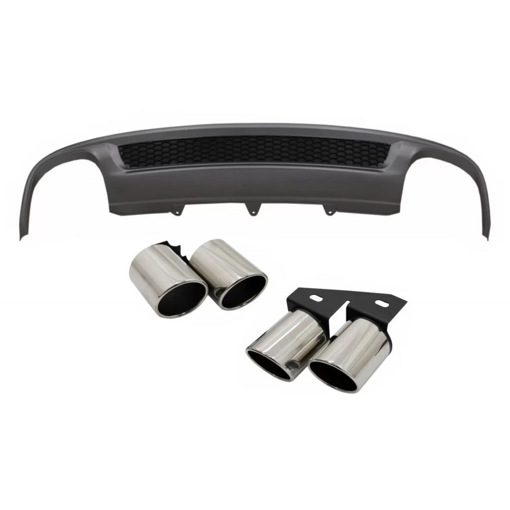 Diffusore paraurti posteriore per Audi A4 B8 restyling berlina Avant (2012-2015) con Terminali di scarico posteriore