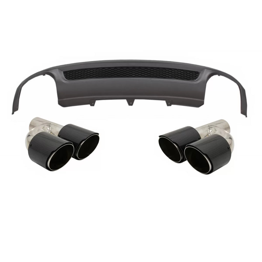 Diffusore paraurti posteriore per Audi A4 B8 pre-restyling berlina Avant (2008-2011) con Fibra di carbonio Terminali