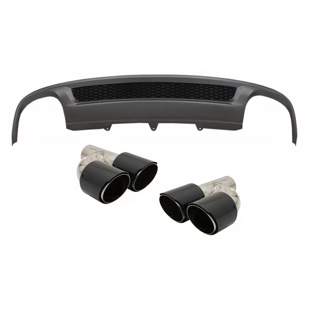 Diffusore paraurti posteriore per Audi A4 B8 restyling berlina Avant (2012-2015) con Fibra di carbonio Terminali