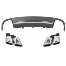 Carica l'immagine nel visualizzatore di Gallery, Diffusore paraurti posteriore e Terminali di scarico con LED fanali posteriori dinamico nero/fumé per AUDI A4 B8 8K