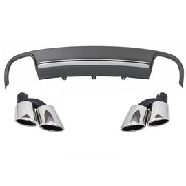 Diffusore paraurti posteriore e Terminali di scarico con LED fanali posteriori dinamico nero/fumé per AUDI A4 B8 8K
