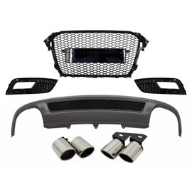 Diffusore paraurti posteriore e Terminali di scarico per Audi A4 B8 restyling berlina Avant (2012-2015) con senza logo