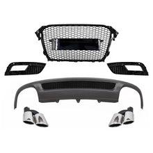 Carica l'immagine nel visualizzatore di Gallery, Diffusore paraurti posteriore e Terminali di scarico per AUDI A4 B8 restyling berlina/Avant (2012-2015) con senza logo