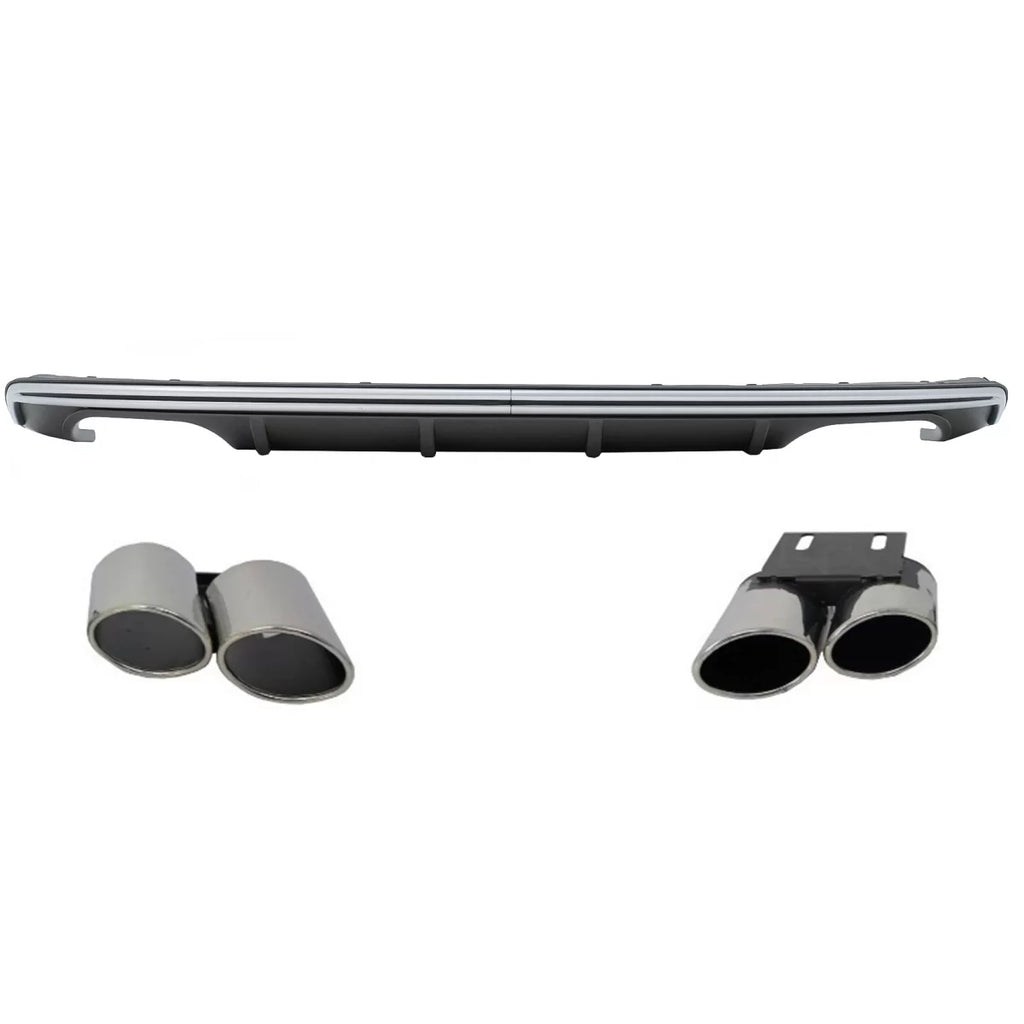 Diffusore paraurti posteriore per Audi A3 8V hatchback Sportback (2012-2015) con Terminali di scarico posteriore tubi S3