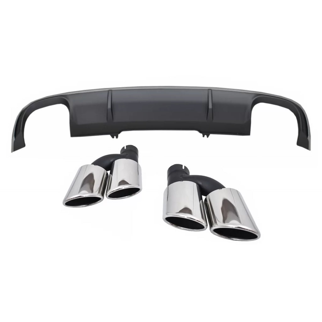 Diffusore paraurti posteriore per Audi A4 B9 8W berlina/Avant (2016-2018) con Terminali di scarico posteriore tubi S4