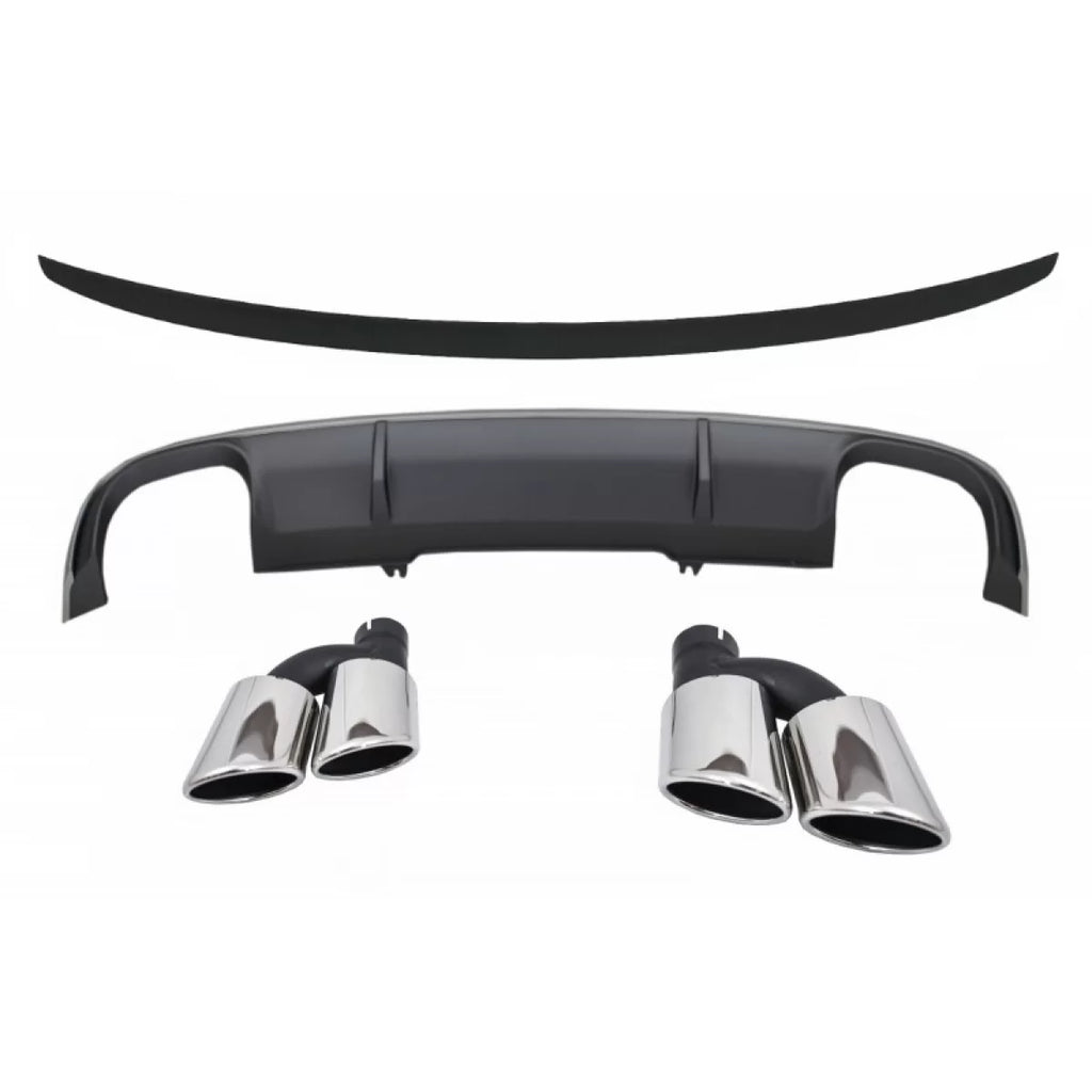 Diffusore paraurti posteriore per Audi A4 B9 8W berlina Avant (2016-2018) con Terminali di scarico posteriore tubi