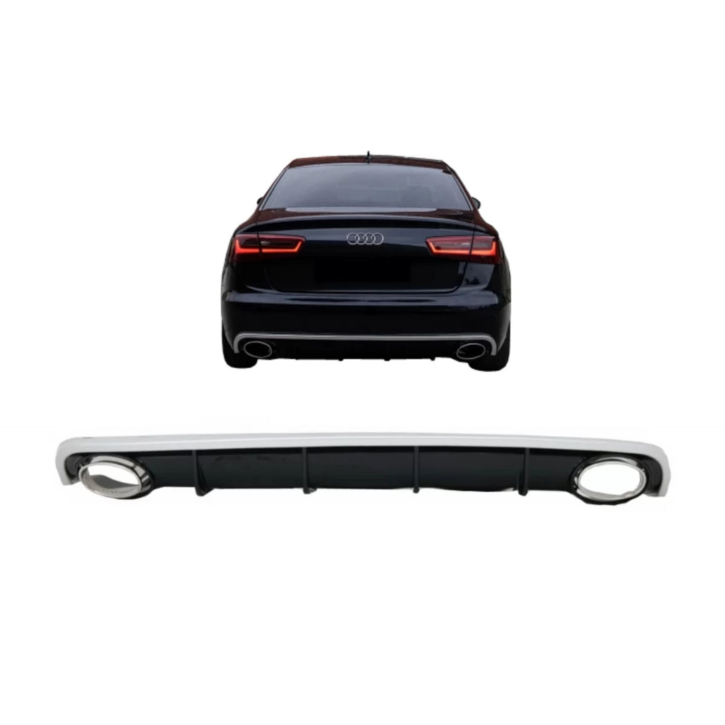 Diffusore paraurti posteriore per Audi A6 C7 4G berlina Avant (2010-2014) con Terminali di scarico RS6 design