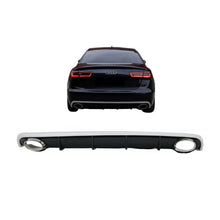 Carica l'immagine nel visualizzatore di Gallery, Diffusore paraurti posteriore per Audi A6 C7 4G berlina Avant (2010-2014) con Terminali di scarico RS6 design