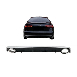 Diffusore paraurti posteriore per Audi A6 C7 4G berlina Avant (2010-2014) con Terminali di scarico RS6 design