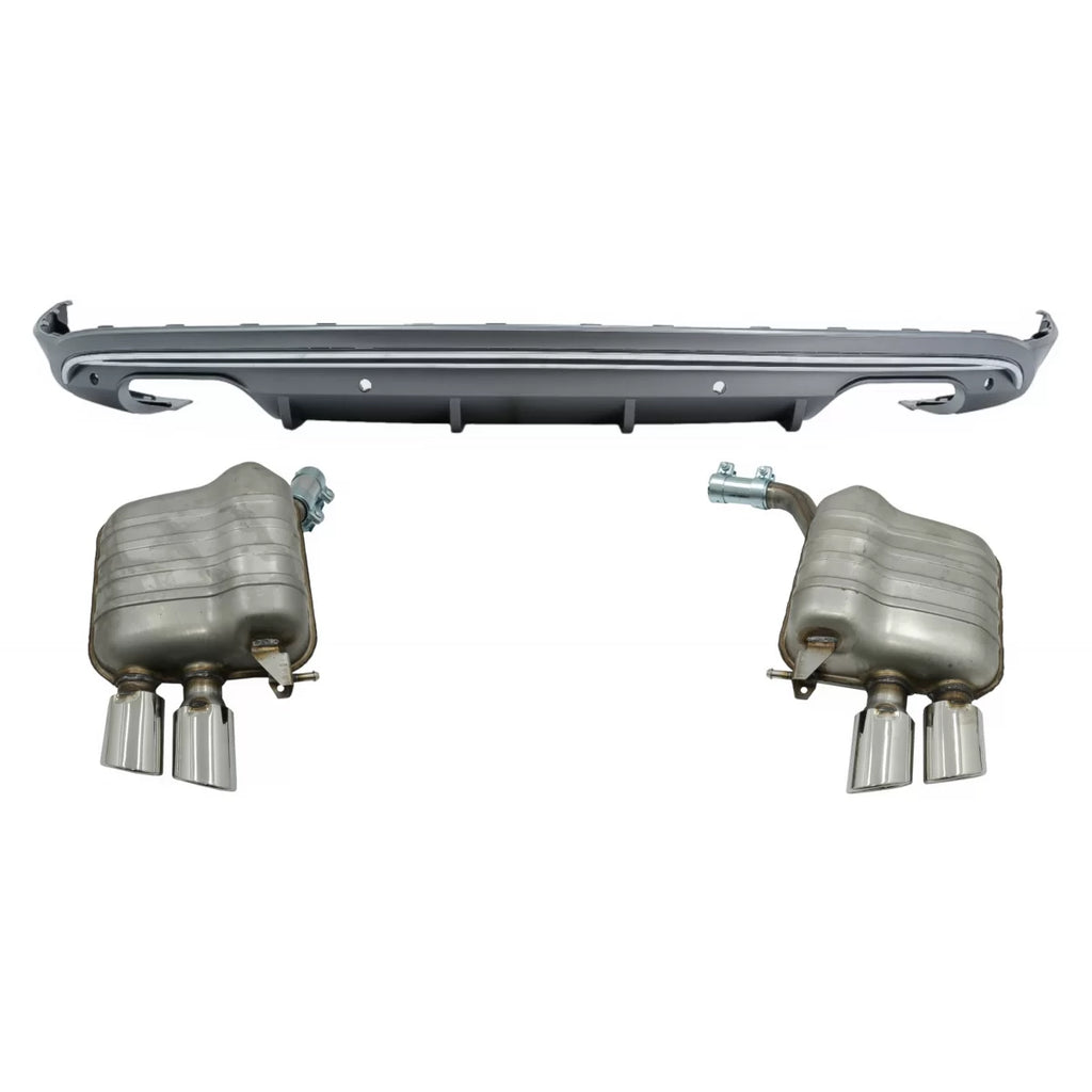 Diffusore paraurti posteriore per Audi Q5 8R (2009-2016) con Sistema di scarico e doppio terminali di scarico