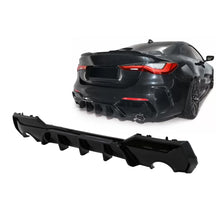 Carica l'immagine nel visualizzatore di Gallery, Diffusore paraurti posteriore per BMW Serie 4 G22 G23 (2020 e successivi) Nero lucido