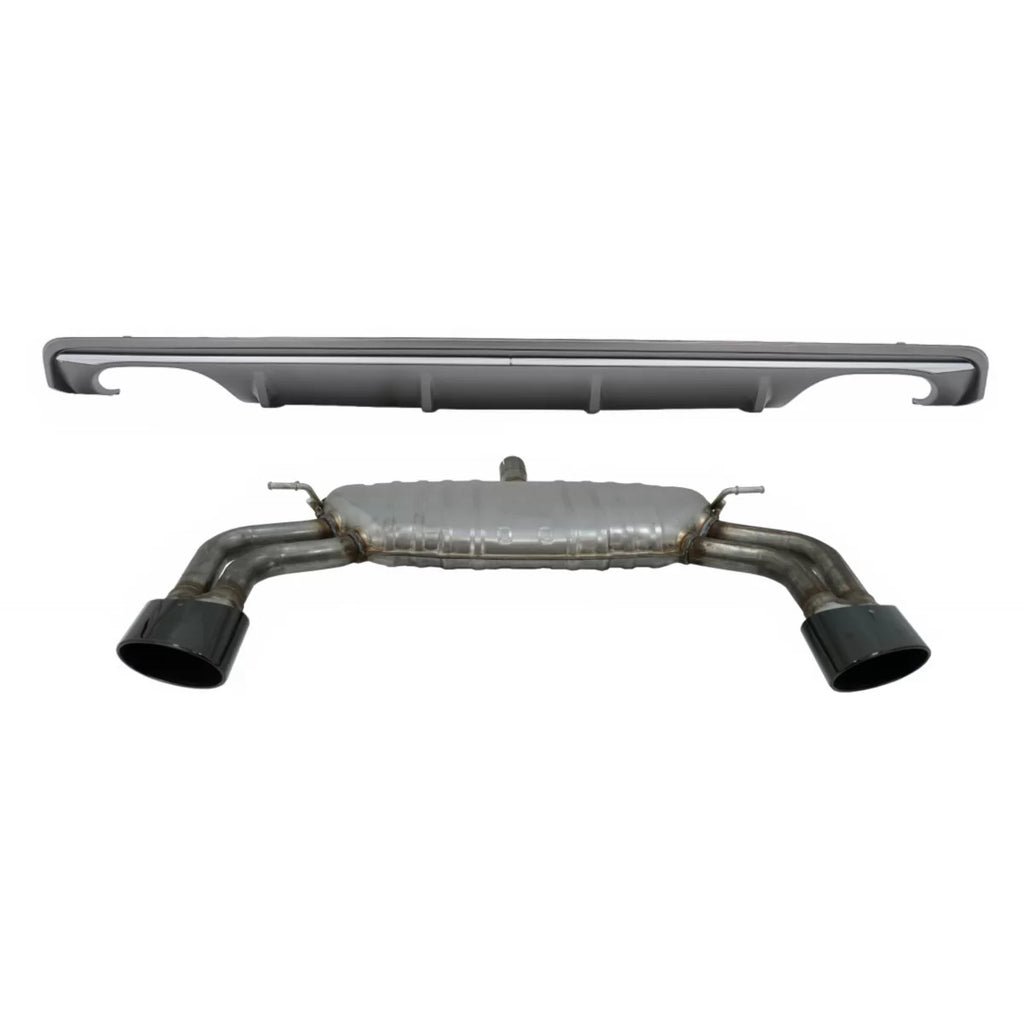 Diffusore paraurti posteriore con Sistema di scarico Nero lucido per Audi A3 8V berlina (2012-2015) S3 design solo
