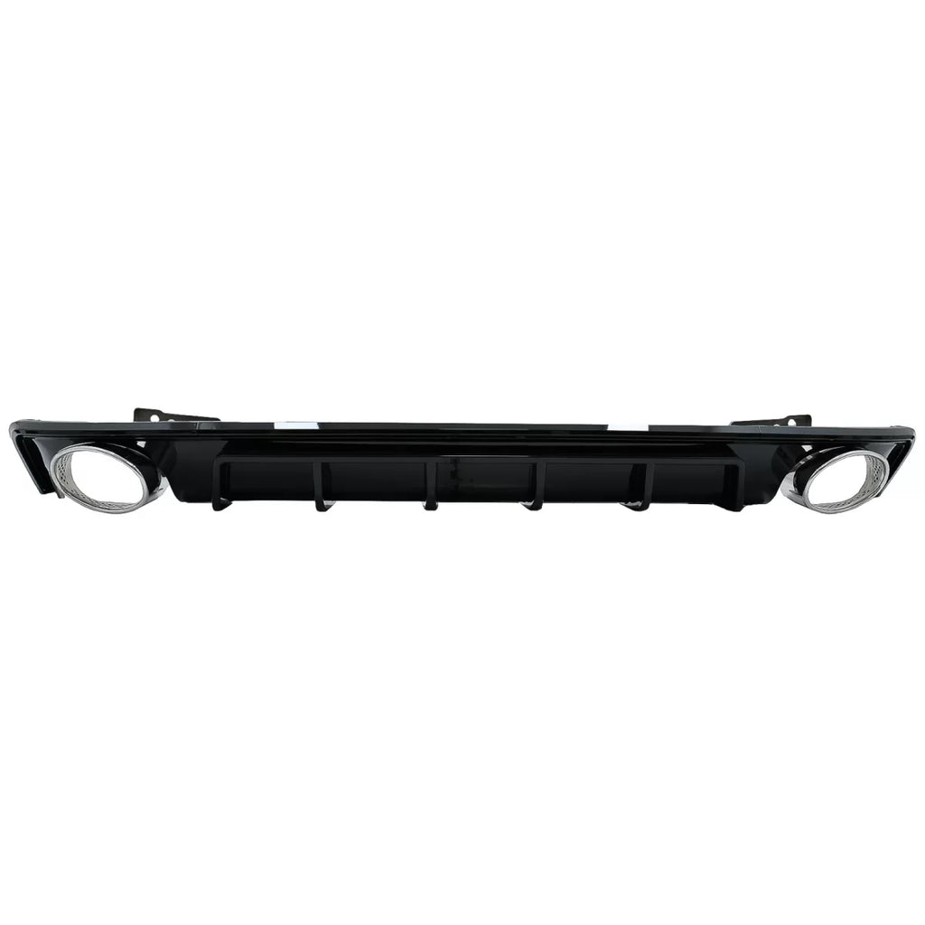 Diffusore paraurti posteriore e Terminali di scarico per Audi A6 C8 4K Avant berlina (2018 e successivi) RS6 design Nero