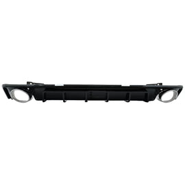 Diffusore paraurti posteriore e Terminali di scarico per Audi A6 C8 4K Avant berlina (2018 e successivi) RS6 design Nero