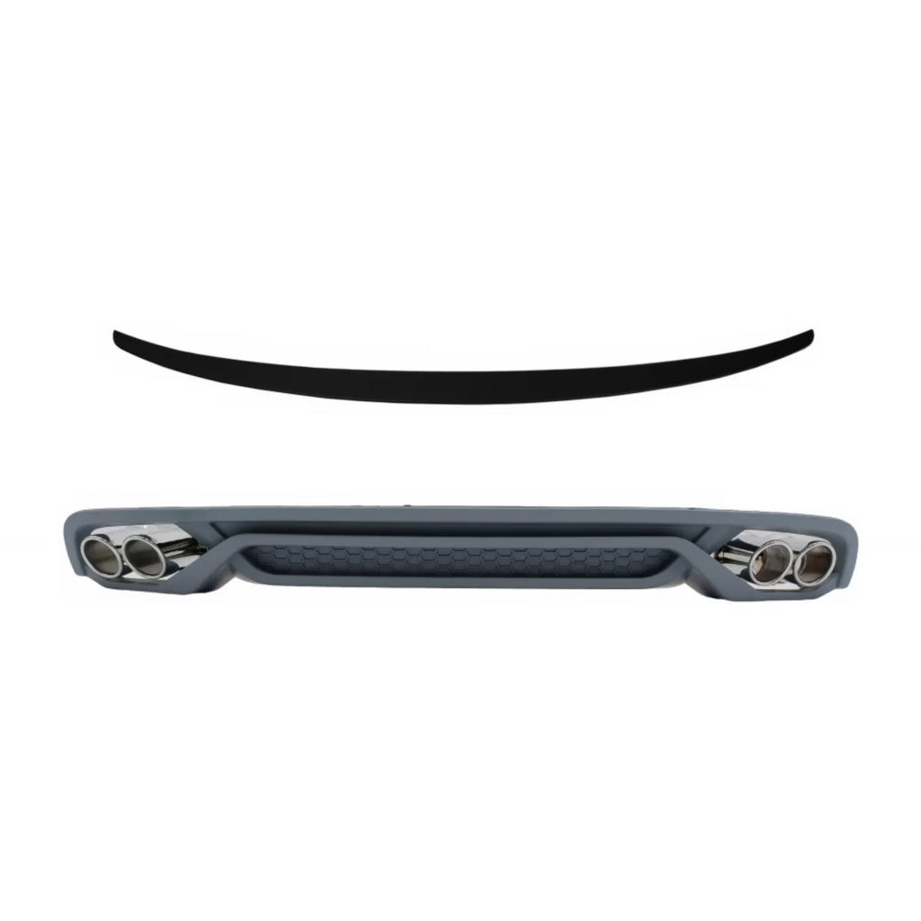 Diffusore paraurti posteriore con Terminali di scarico e Spoiler baule per Audi A4 B8 berlina restyling (2012-2015)