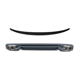 Diffusore paraurti posteriore con Terminali di scarico e Spoiler baule Nero lucido per Audi A4 B8 berlina restyling