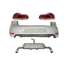 Paraurti posteriore per VW Golf 6 VI (2008-2012) con Sistema di scarico e fanali posteriori Full LED rosso ciliegia
