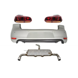 Paraurti posteriore per VW Golf 6 VI (2008-2012) con Sistema di scarico e fanali posteriori Full LED Indicatori