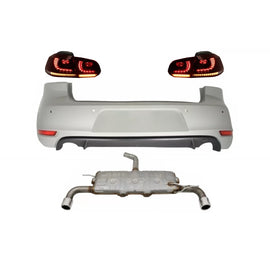 Paraurti posteriore per VW Golf 6 VI (2008-2012) con Sistema di scarico e fanali posteriori Full LED Indicatori