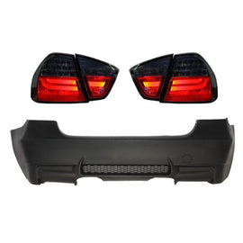 Paraurti posteriore senza PDC per BMW Serie 3 E90 (2005-2008) con LED fanali posteriori fumé M3 design