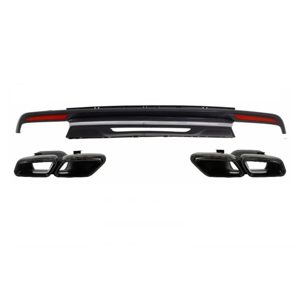 Posteriore diffusore nero Terminali di scarico per Mercedes Classe S W222 Sport Line kit (2013-06.2017)