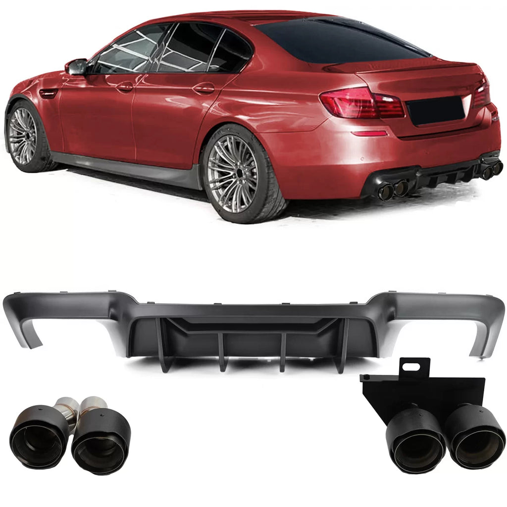 Posteriore diffusore conversione + carbonio terminali di scarico compatibile BMW F10 F11 520 523 525 528 530