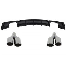Posteriore diffusore Doppia uscita Nero lucido Edition con Terminali di scarico M-potenza nero per BMW Serie 3 F30 F31
