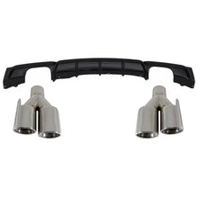 Posteriore diffusore Doppia uscita Nero lucido Edition con Terminali di scarico Quad per BMW Serie 3 F30 F31 (2011