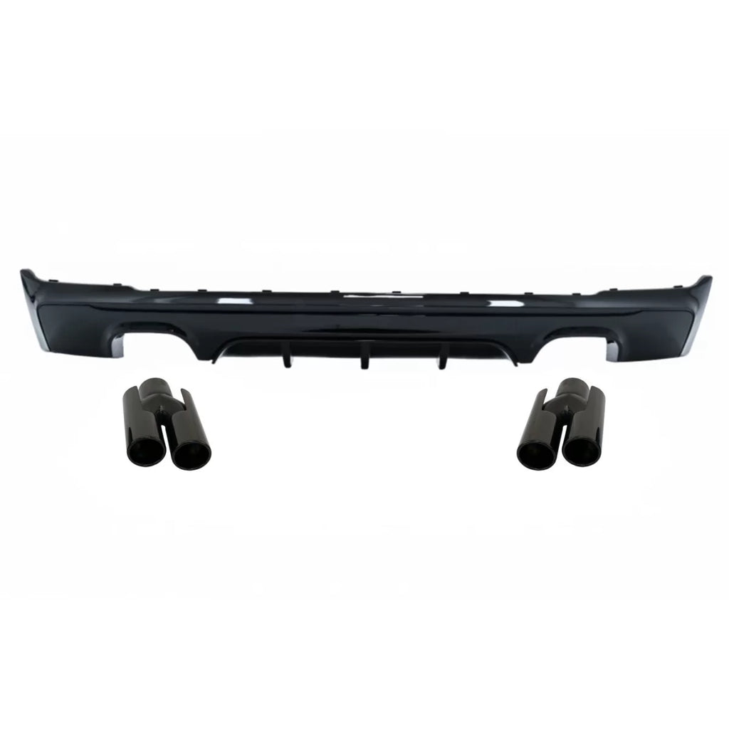 Posteriore diffusore Doppia uscita con Terminali di scarico Nero lucido per BMW Serie 2 F22 F23 (2013-) M design