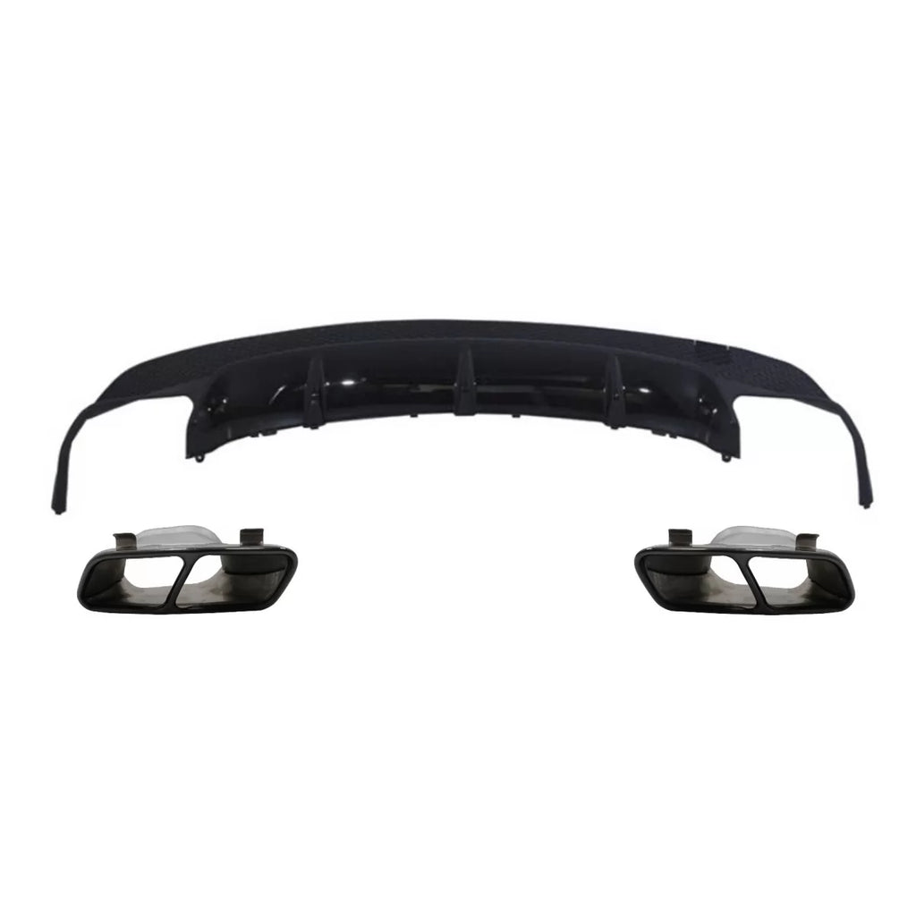 Posteriore diffusore con Terminali di scarico nero per Mercedes CLA W117 X117 Shooting freno (2013-2018) Sport Pack