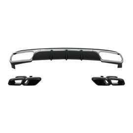 Posteriore diffusore con Terminali di scarico nero per Mercedes Classe E W212 restyling (2013-2016) solo paraurti