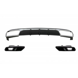 Posteriore diffusore con Terminali di scarico nero per Mercedes Classe E W212 restyling (2013-2016) solo paraurti