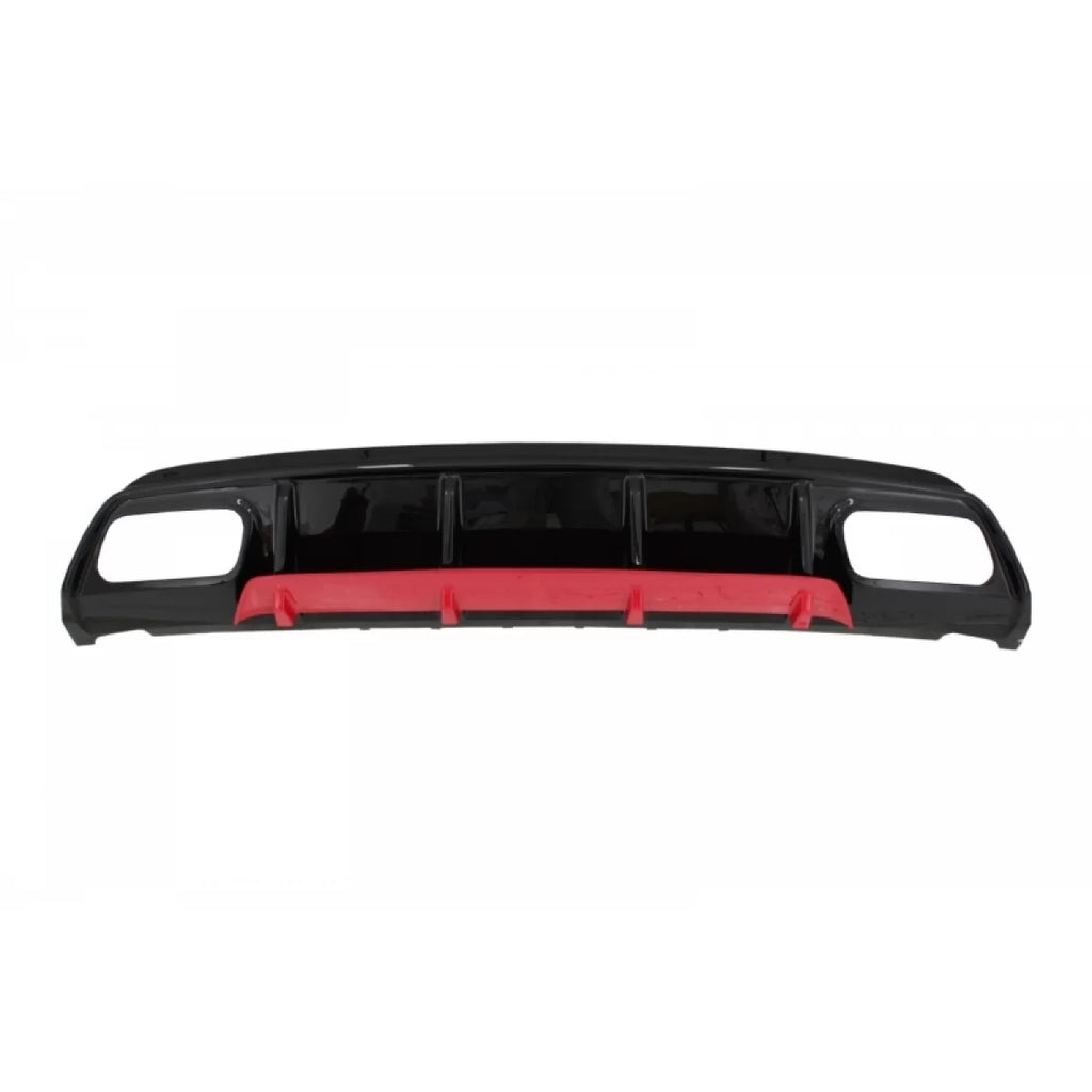 Posteriore diffusore con Terminali di scarico nero e splitter alette per Mercedes Classe A W176 restyling (2015-2018)