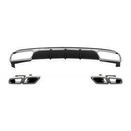 Posteriore diffusore con Terminali di scarico cromato per Mercedes Classe E W212 restyling (2013-2016) solo paraurti