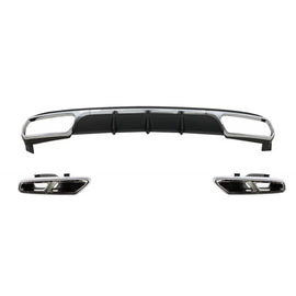 Posteriore diffusore con Terminali di scarico cromato per Mercedes Classe E W212 restyling (2013-2016) E65 design solo