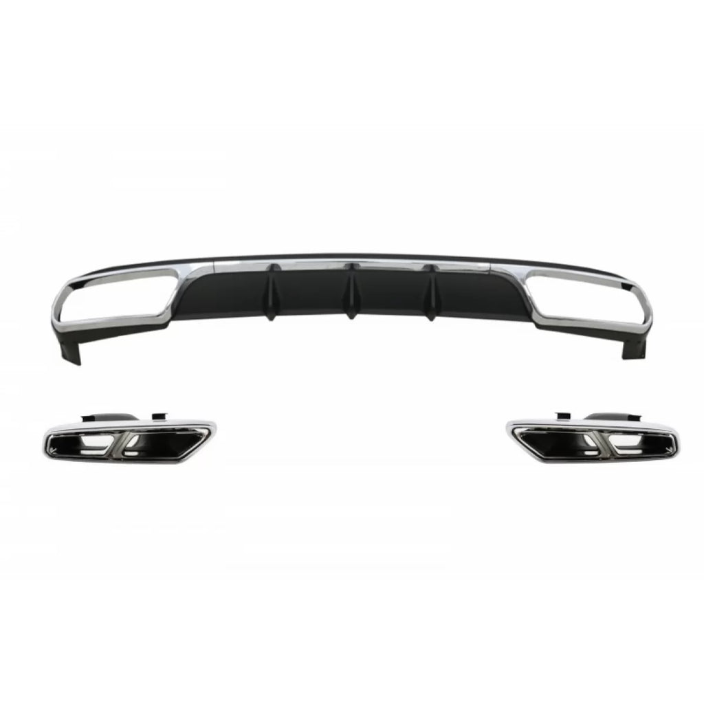 Posteriore diffusore con Terminali di scarico cromato per Mercedes Classe E W212 restyling (2013-2016) E65 design solo