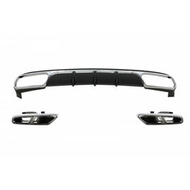 Posteriore diffusore con Terminali di scarico cromato per Mercedes Classe E W212 restyling (2013-2016) E65 design solo