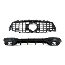Posteriore diffusore e Terminali di scarico argento con Griglia anteriore Nero lucido per Mercedes CLA X118 Shooting