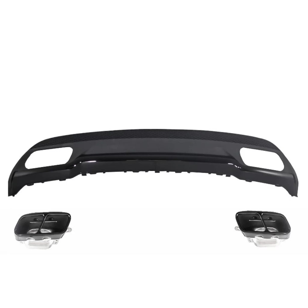 Posteriore diffusore e Terminali di scarico terminale di scarico kit nero per Mercedes Classe A W176 (2012 e successivi)