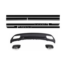 Posteriore diffusore e Terminali di scarico terminale di scarico kit nero per Mercedes Classe A W176 (2012 e successivi)