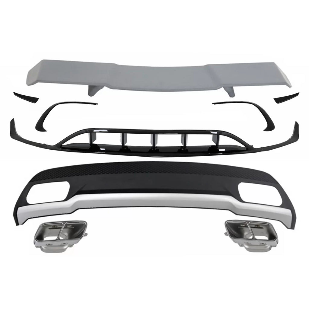 Posteriore diffusore & Terminali di scarico terminale di scarico kit con anteriore splitter alette Aero e Spoiler baule