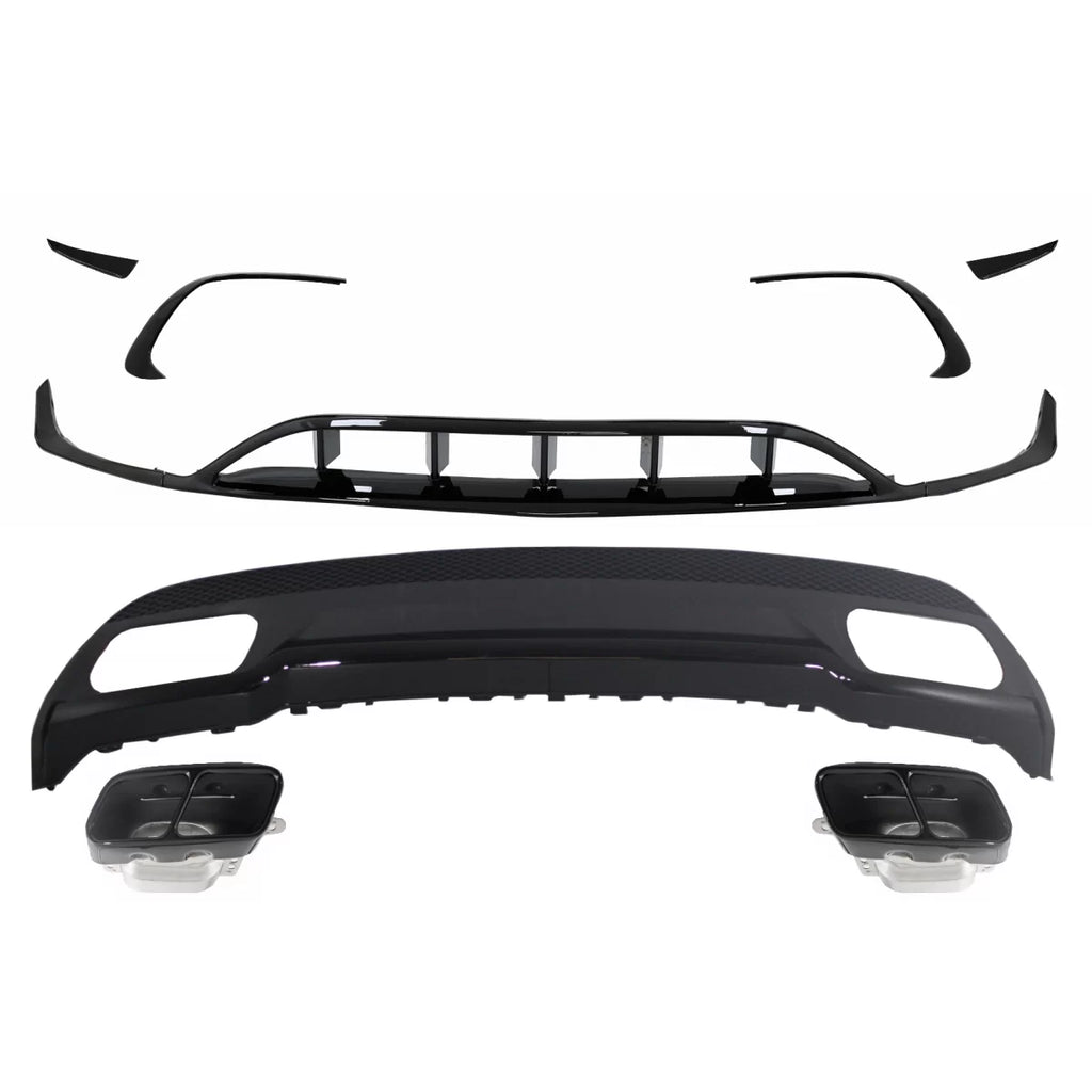 Posteriore diffusore con Terminali di scarico terminale di scarico con splitter alette Aero per Mercedes Classe A W176
