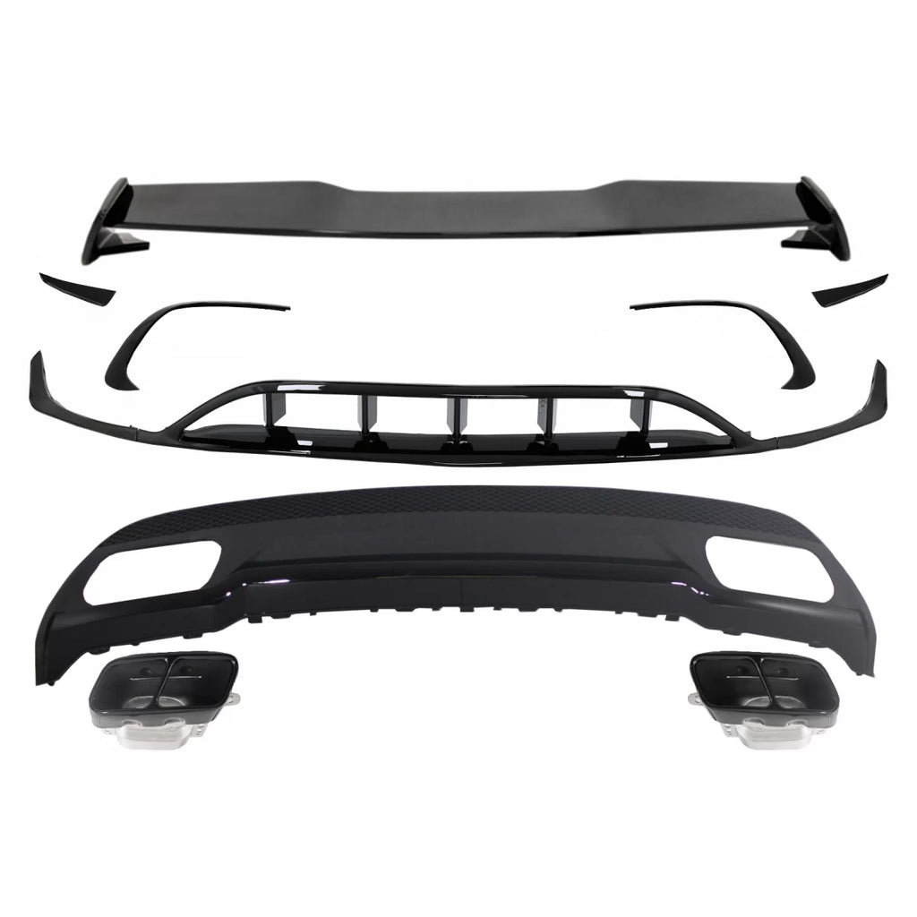 Posteriore diffusore & Terminali di scarico terminale di scarico con splitter alette Aero e spoiler portellone