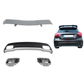 Posteriore diffusore con Terminali di scarico terminale di scarico & Spoiler baule per MERCEDES Classe A W176
