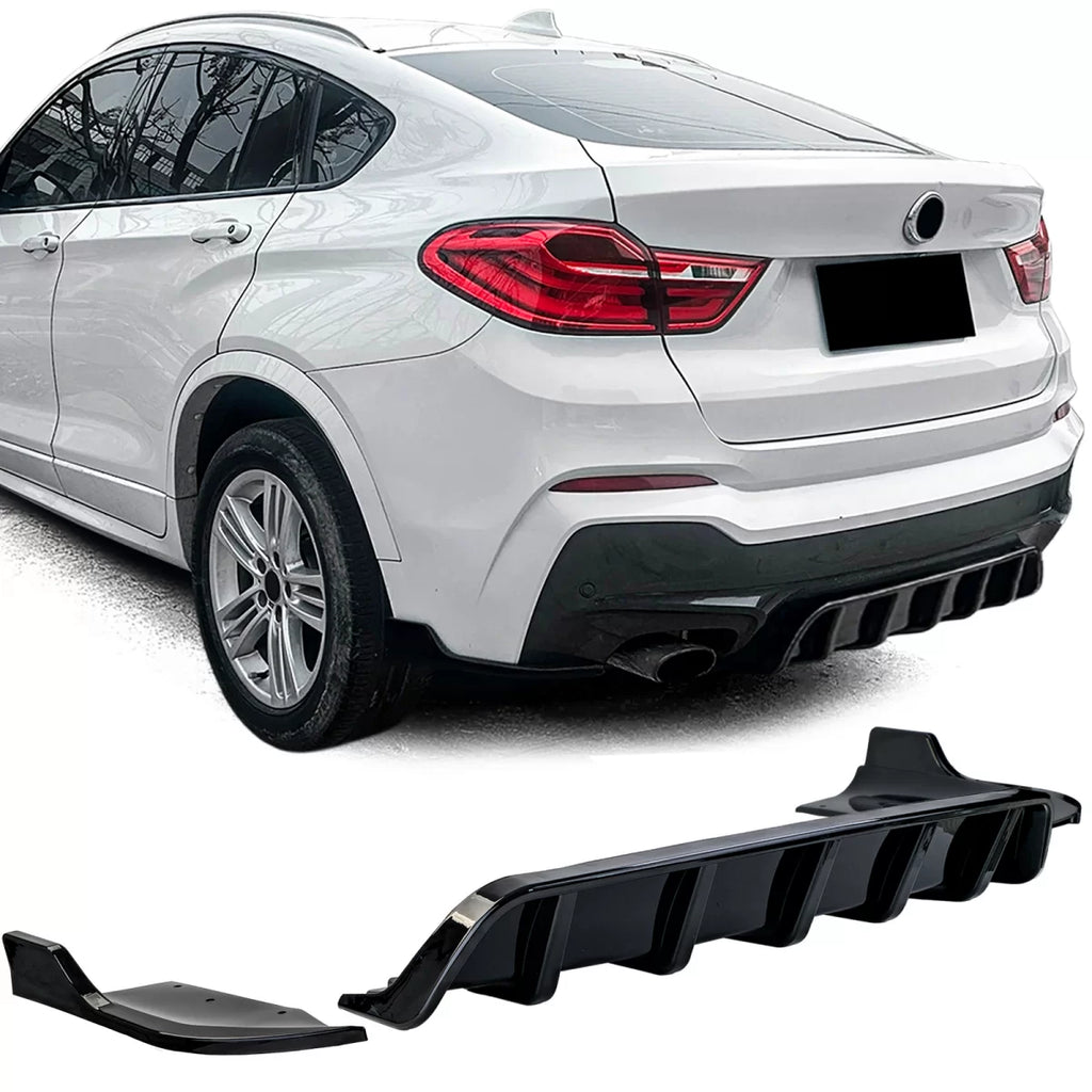 Posteriore diffusore estensione con splitter Nero lucido per BMW X4 F26 2014-2018