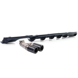 Posteriore diffusore opaco + doppio scarico terminale di scarico nero per BMW F30 F31 316i 318i 320i